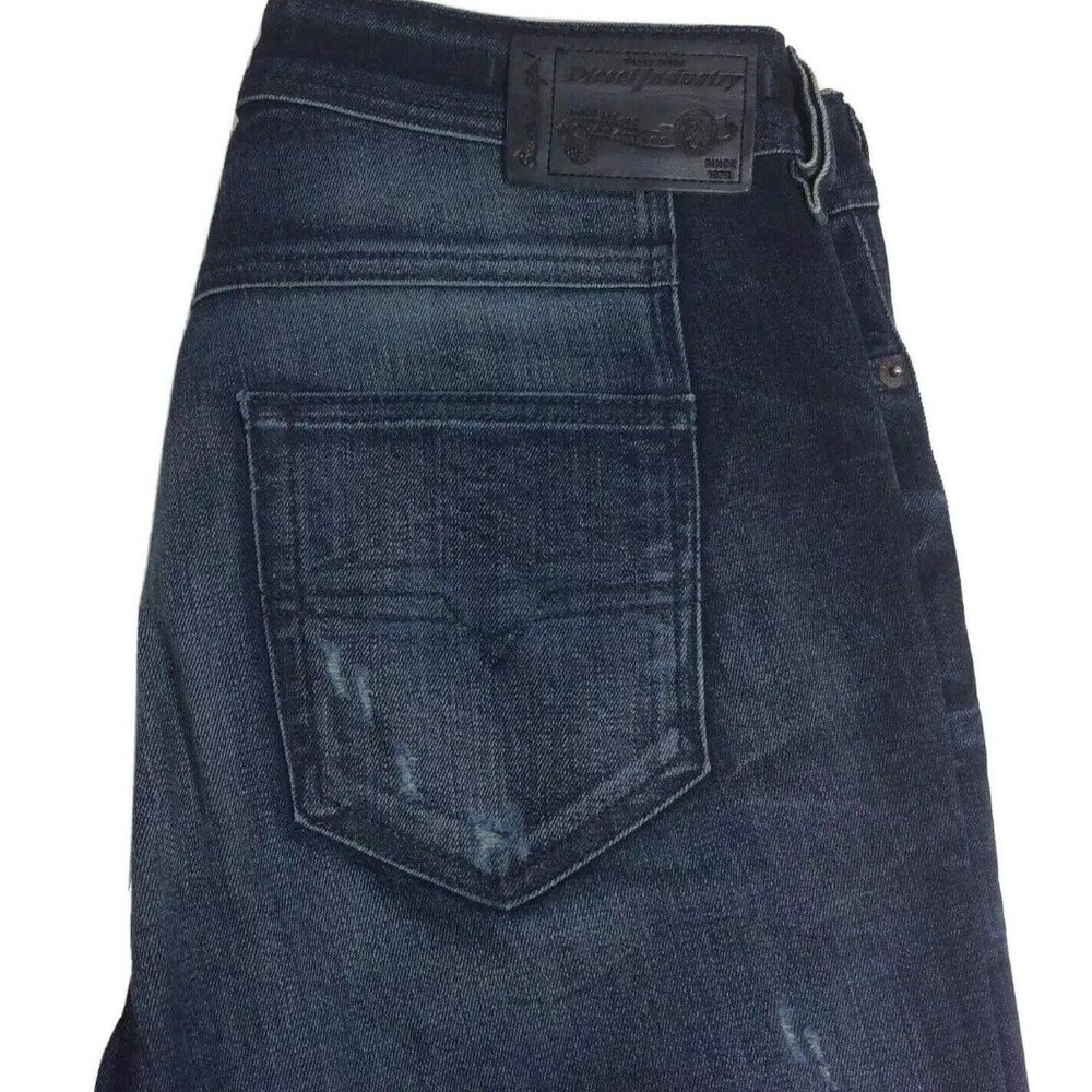 DIESEL Mens Reen Dark Straight Leg Distressed